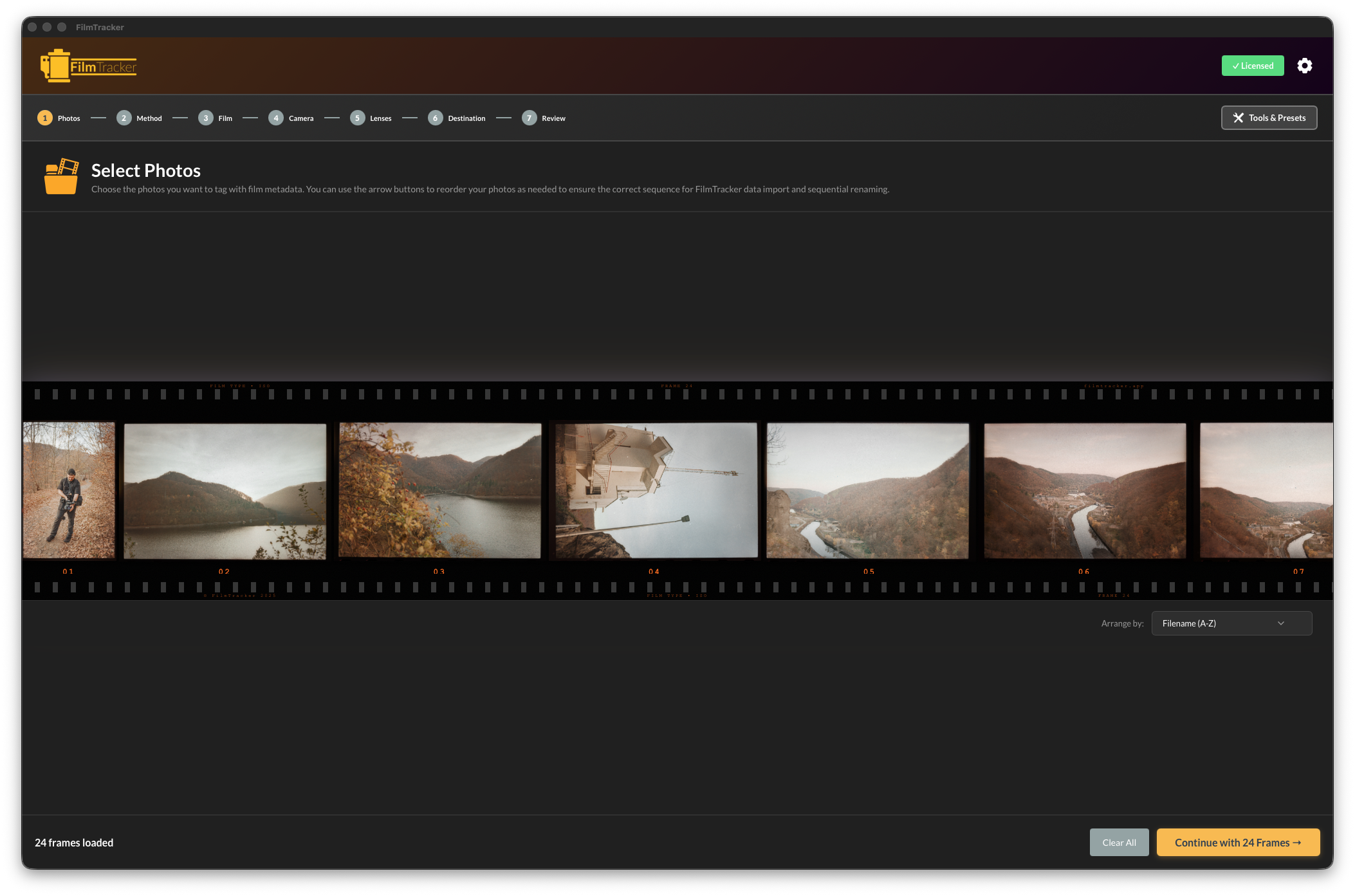 FilmTracker Desktop App Interface