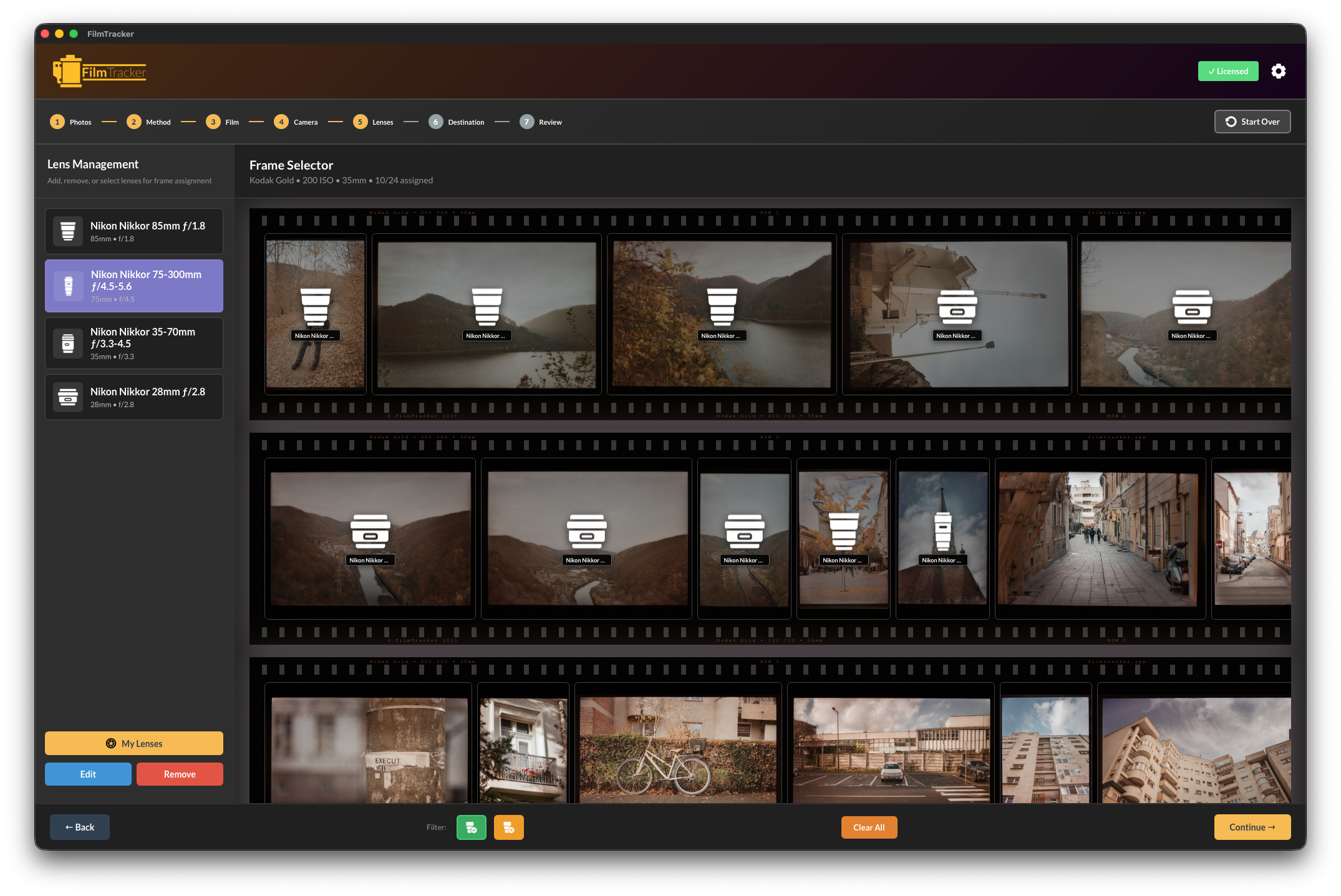 FilmTracker Desktop App Interface
