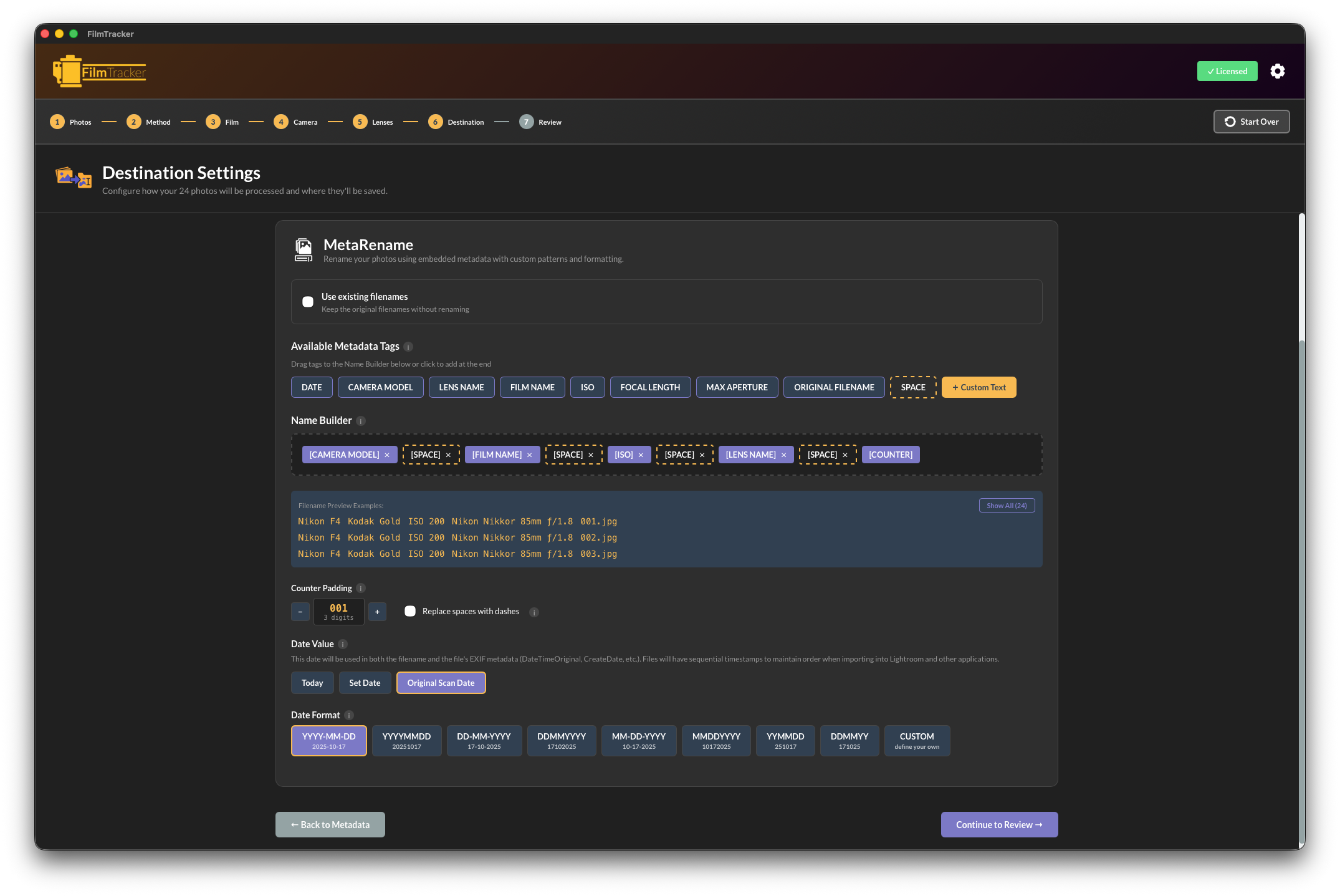 FilmTracker Desktop App Interface
